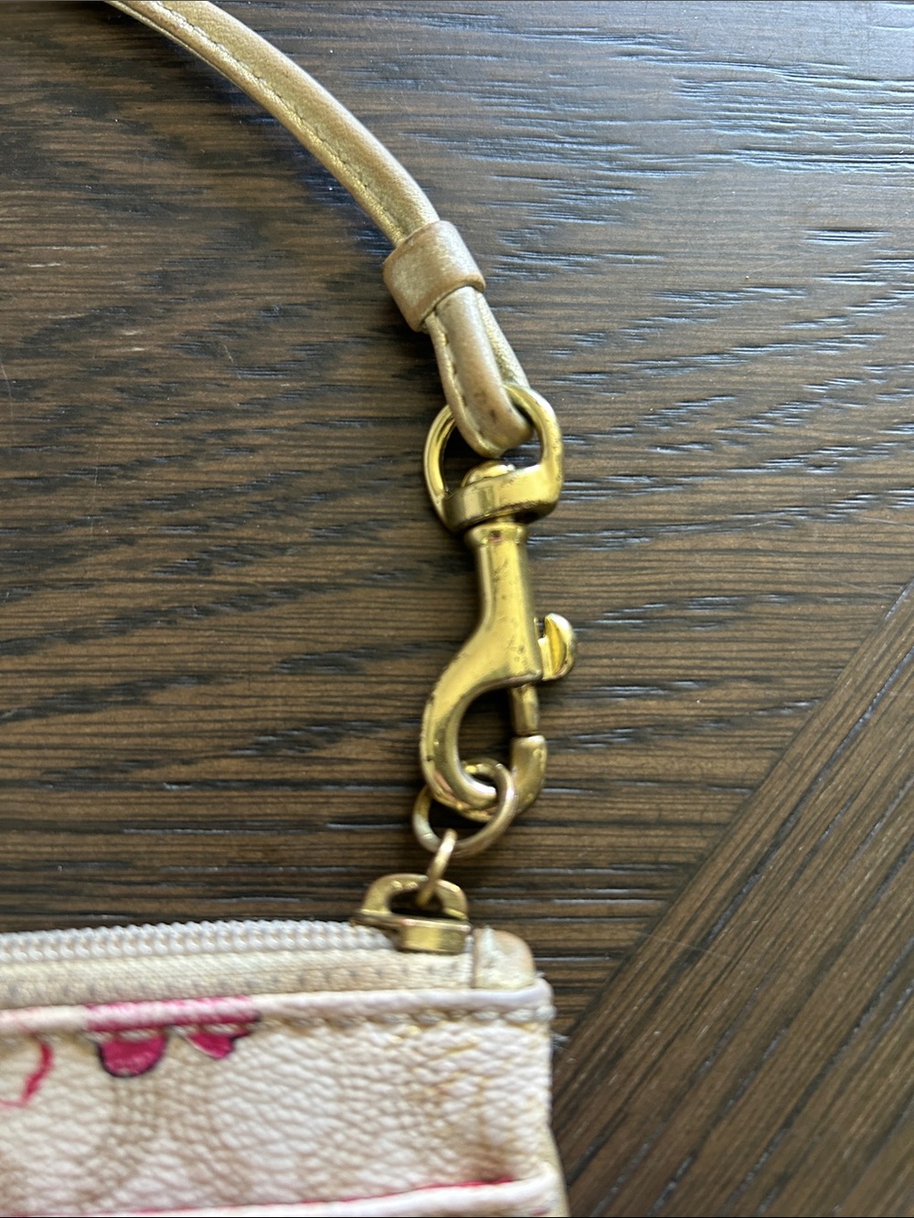 Coach Waverly Floral Print Beige Wristlet with Signature Logo - Picture 4 of 7